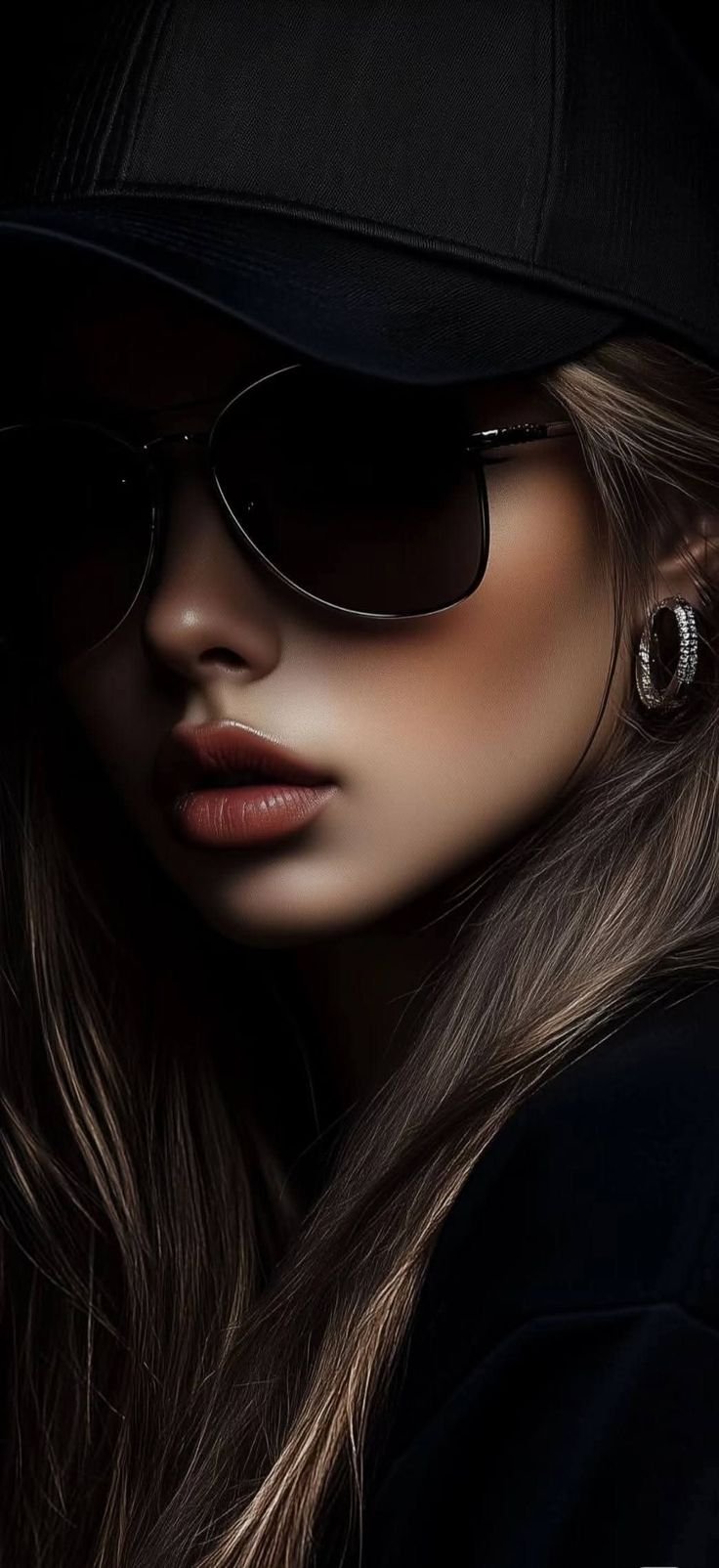 Lady on shades 4k wallpaper
