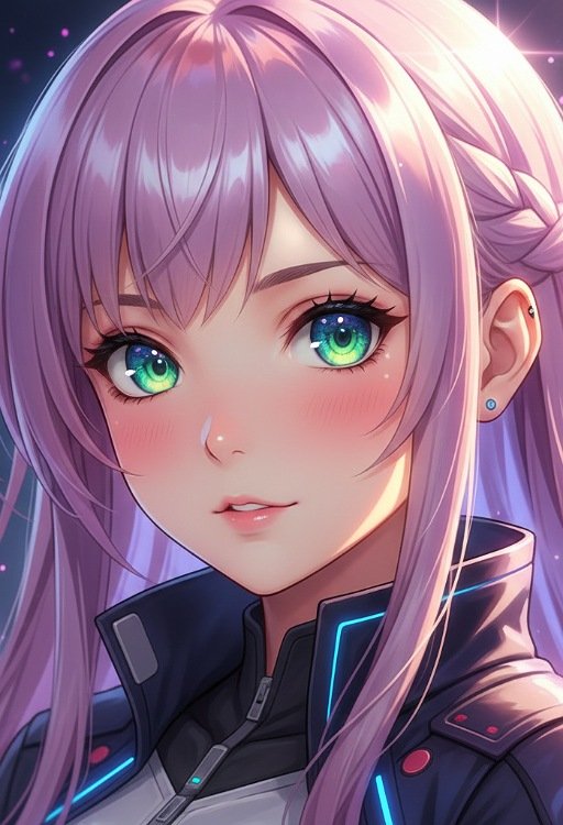 Anime girl in purple hair | Ari Store